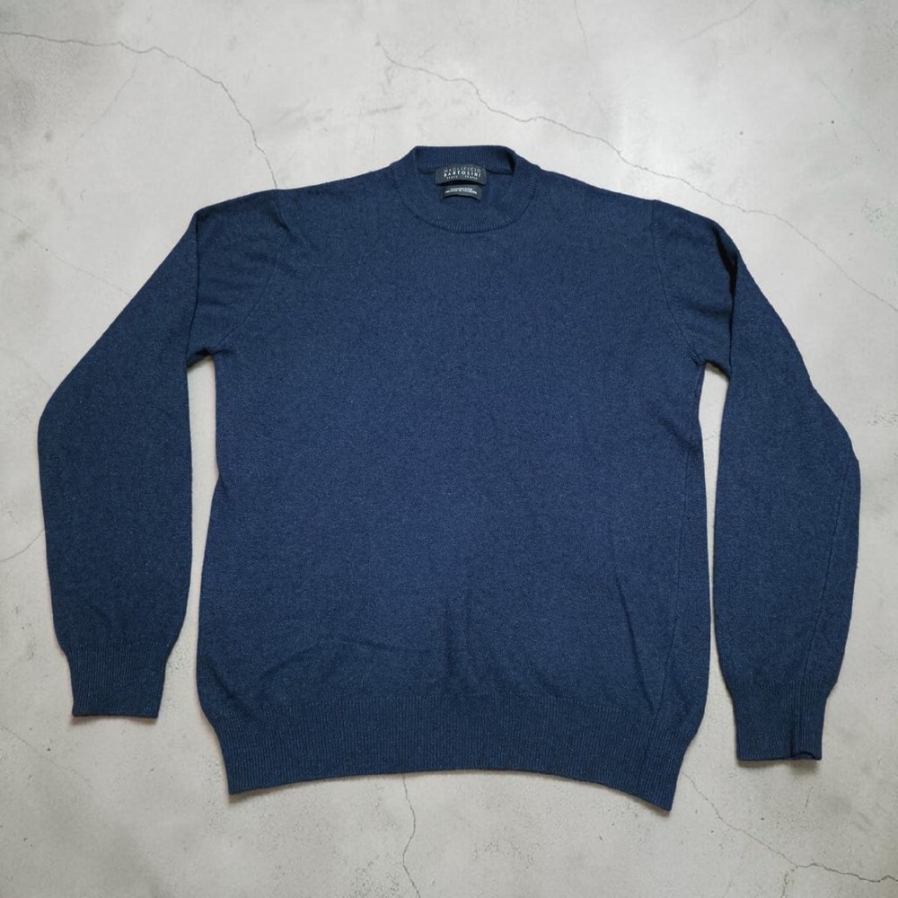 Maglificio Bartolini Cashmere Blend Sweater Italy Navy Blue Men's Large